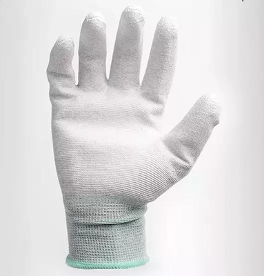 La PU de la fibra de carbono cubrió los guantes aptos superiores estáticos antis del ESD del finger para el edificio de la PC