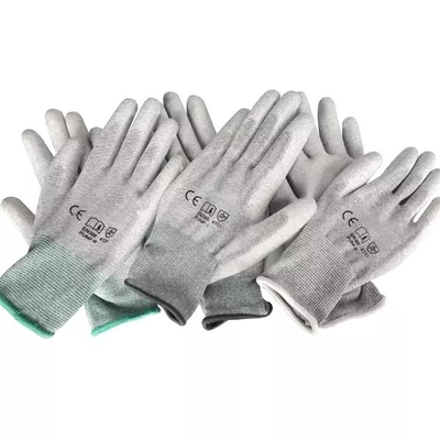 La PU de la fibra de carbono cubrió los guantes aptos superiores estáticos antis del ESD del finger para el edificio de la PC