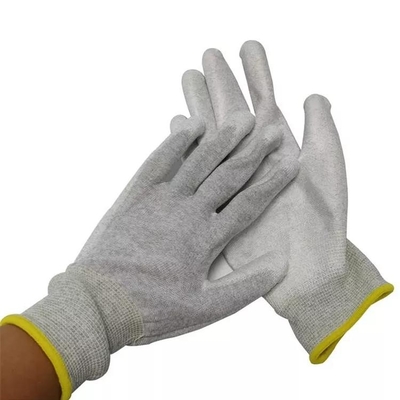 13 que el indicador hizo punto la PU alineada cubrieron guantes antiestáticos de la construcción de los hombres de finger de la fibra de carbono del ESD de los guantes
