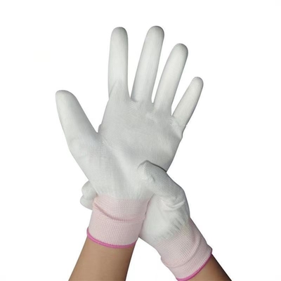 Guantes estáticos antis de trabajo de nylon del trabajo 13 guantes inconsútiles del ESD del ajuste del top de la fibra de carbono del indicador