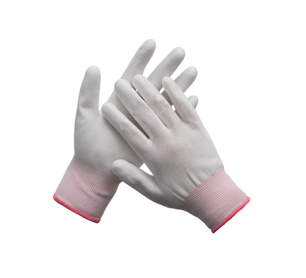 Guantes estáticos antis de trabajo de nylon del trabajo 13 guantes inconsútiles del ESD del ajuste del top de la fibra de carbono del indicador