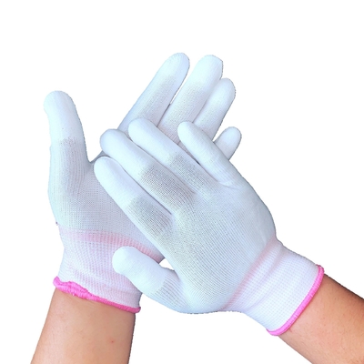 Electrónica blanca del ESD Grey Hand Antistatic Gloves For del algodón de la inspección de la seguridad