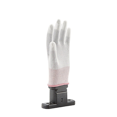 La PU antiestática del ajuste del top del finger del ESD de la fibra de carbono del OEM cubrió los guantes 13 calibra guantes grises del ESD
