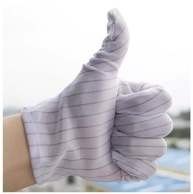 Guantes de trabajo estáticos antis del ESD de la seguridad del ESD de la PU de la fibra de carbono blanca de nylon del top para el recinto limpio