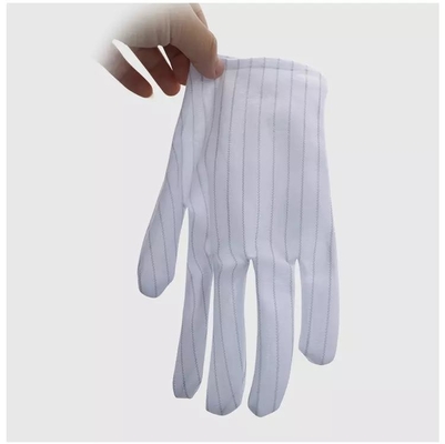 Guantes de trabajo estáticos antis del ESD de la seguridad del ESD de la PU de la fibra de carbono blanca de nylon del top para el recinto limpio