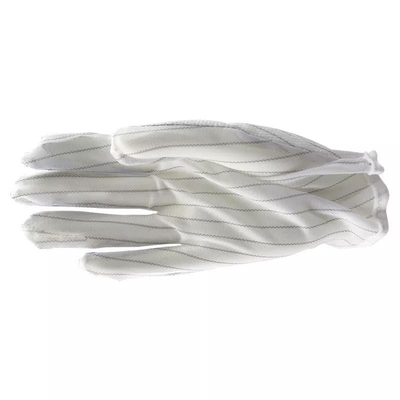 Guantes de trabajo estáticos antis del ESD de la seguridad del ESD de la PU de la fibra de carbono blanca de nylon del top para el recinto limpio
