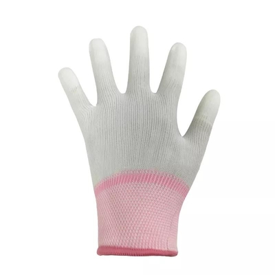 El top antiestático de la PU de 13 del indicador de la fibra de carbono del Esd guantes de la mano cupo guantes revestidos del ESD del finger