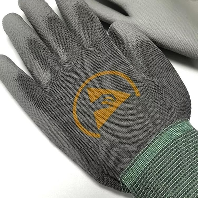 Los guantes estáticos antis dan hacer punto de trabajo de la fibra de carbono 13g de la seguridad de la protección