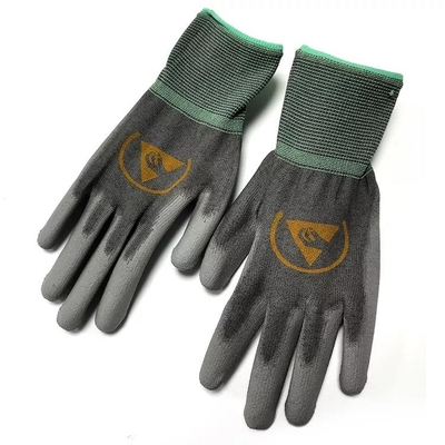 Los guantes estáticos antis dan hacer punto de trabajo de la fibra de carbono 13g de la seguridad de la protección
