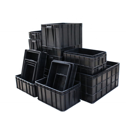 Negro plástico antiestático del tonel de Tray Folding ESD de la electrónica con los divisores