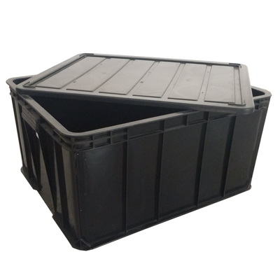 Negro plástico antiestático del tonel de Tray Folding ESD de la electrónica con los divisores