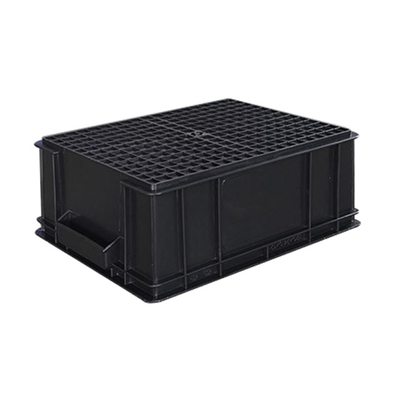 Circulación plástica conductora de SMT del estante del ESD del negro electrónico de la caja de almacenamiento antiestática