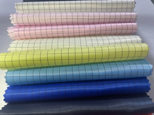 Tela ignífuga ESD conductora, tela cruzada impermeable antiestática de algodón polivinílico FR para ropa de trabajo