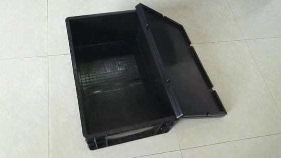 Caja plástica del ESD del recinto limpio del ESD del compartimiento de los envases conductores antiestáticos de Tray With Dividers Black Antistatic con la cubierta