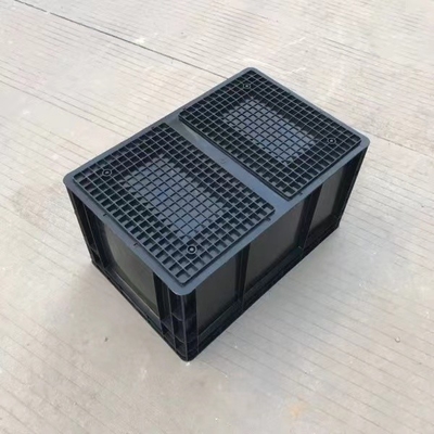Caja plástica del ESD del recinto limpio del ESD del compartimiento de los envases conductores antiestáticos de Tray With Dividers Black Antistatic con la cubierta