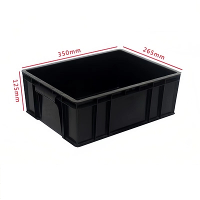 Compartimientos apilables del Esd de la circulación del negro del recinto limpio de la caja plástica del Esd de la caja del Esd de las bandejas seguras plásticas del PWB para la protección antiestática