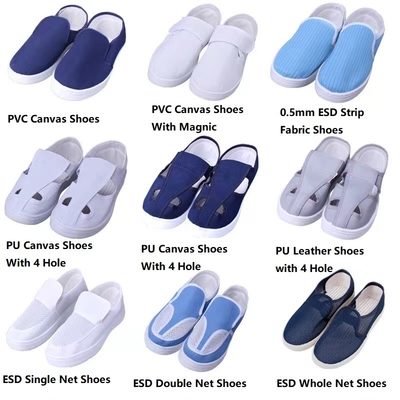 El recinto limpio ESD estático anti respirable calza los zapatos de seguridad blancos del ESD