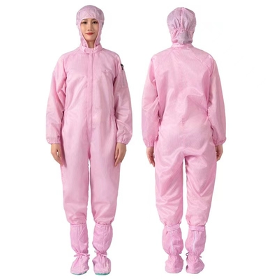 Traje unisex total estático anti del recinto limpio del abrigo del ESD de la fibra conductora