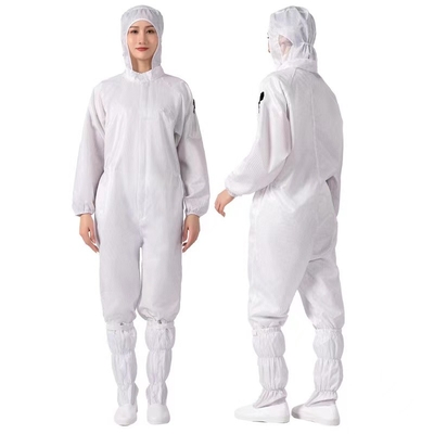 Traje unisex total estático anti del recinto limpio del abrigo del ESD de la fibra conductora