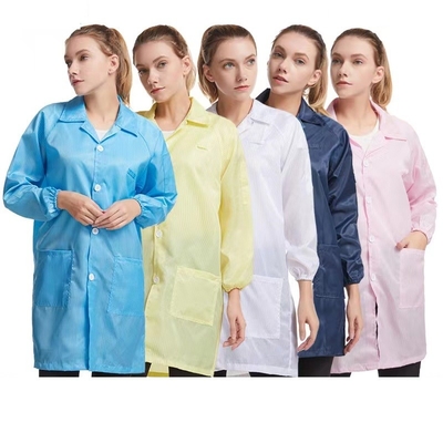 Abrigo estático anti 100D*100D del delantal del sitio limpio de la ropa de 165*80 ESD