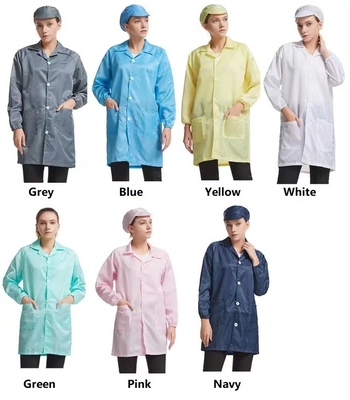 Abrigo estático anti 100D*100D del delantal del sitio limpio de la ropa de 165*80 ESD