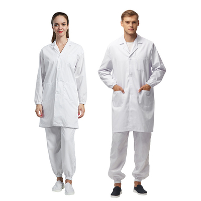 Cremalleras uniformes del taller de la ropa estática anti a prueba de polvo del ESD para el recinto limpio