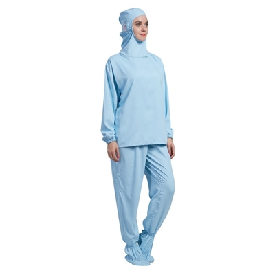 Pantalones estáticos antis encapuchados de la camisa de manga larga del Workwear del recinto limpio