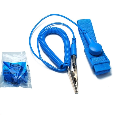 Pulsera estática anti elástico de nylon conductora de la banda de muñeca del ESD que pone a tierra el cordón