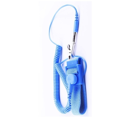PVC estático anti azul ajustable de la correa para la muñeca del ESD con el cordón de la bobina