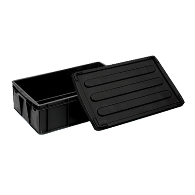 Cajas de empaquetado negras del PWB del ESD de las cajas plásticas del estante seguro electrónico de SMT
