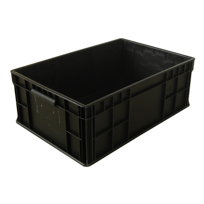 Cajas plásticas conductoras Tote Box acanalado antiestático negro del ESD