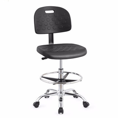 Marco metálico estático anti de la silla del laboratorio del respaldo negro del ESD con Seat plástico duro