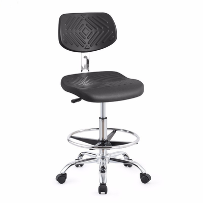 Marco metálico estático anti de la silla del laboratorio del respaldo negro del ESD con Seat plástico duro