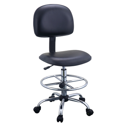 Marco metálico estático anti de la silla del laboratorio del respaldo negro del ESD con Seat plástico duro