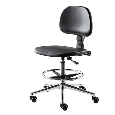 Marco metálico estático anti de la silla del laboratorio del respaldo negro del ESD con Seat plástico duro