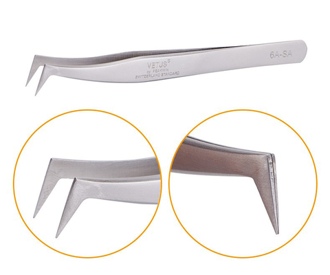 Extensión recta de la pestaña de los pares de LashArt Vetus Lash Tweezers Curved Fine Point