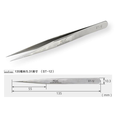 Pinzas de la precisión Lash Tweezers SA de Vetus del metal punto fino para el recinto limpio