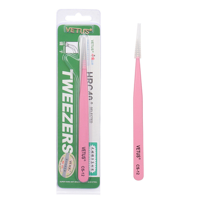 Acero inoxidable de ST-12 Vetus de la pestaña de las extensiones rectas rosadas de las pinzas