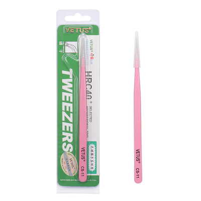 Acero inoxidable de ST-12 Vetus de la pestaña de las extensiones rectas rosadas de las pinzas
