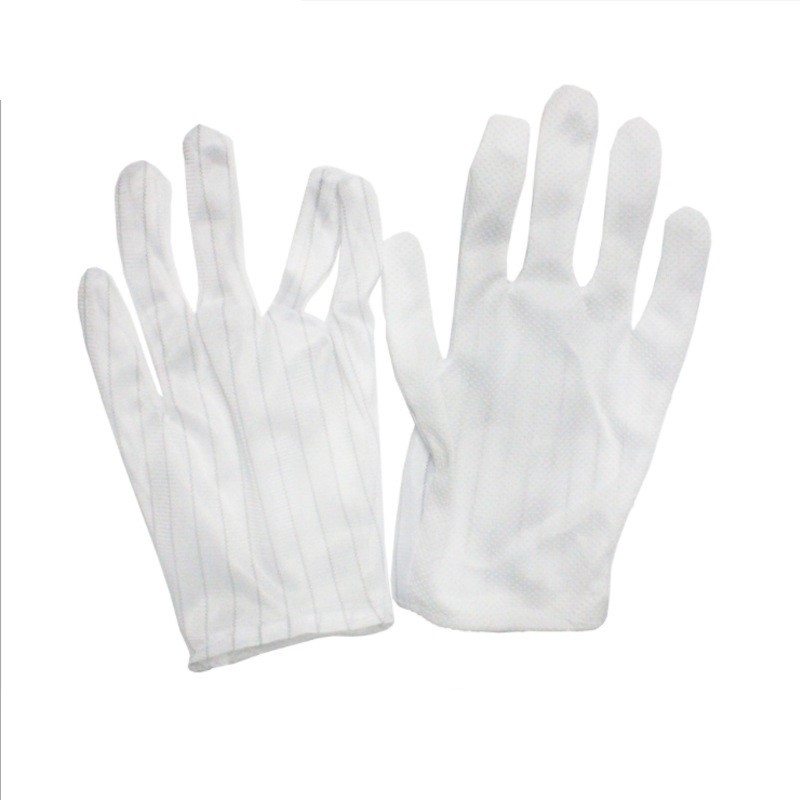 La PU negra estática anti del ESD de los guantes ligeros de nylon de la PU cubrió guantes del trabajo de la seguridad