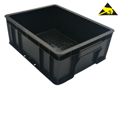 Compartimientos apilables del Esd de la circulación del negro del recinto limpio de la caja plástica del Esd de la caja del Esd de las bandejas seguras plásticas del PWB para la protección antiestática